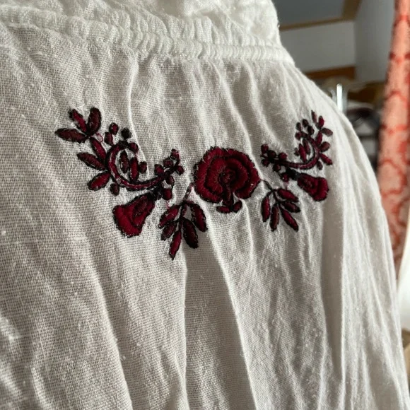 ☮️RARE✌️Embroidered gauze Free People bohemian blouse hippie vintage love chil… - Picture 5 of 7
